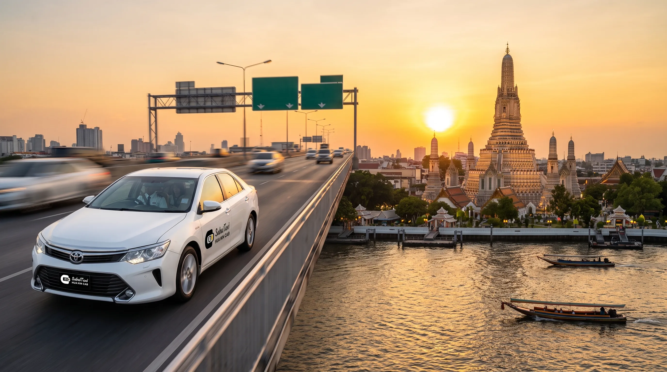 Sabaitaxi private airport transfer service for Suvarnabhumi (BKK) and Don Mueang (DMK) in Bangkok.