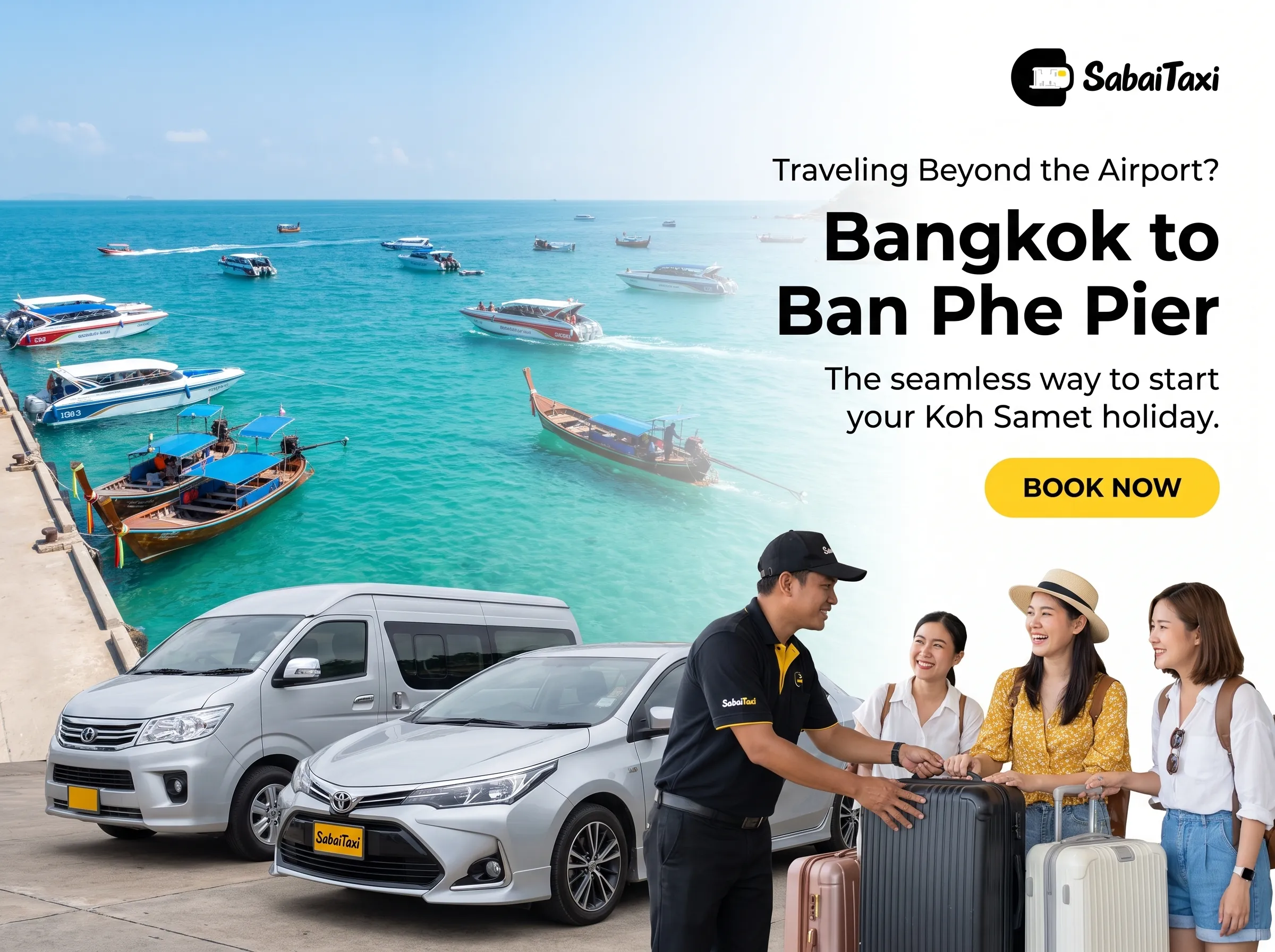 Reliable door-to-door taxi service from Bangkok to Ban Phe Pier for travelers heading to Koh Samet.