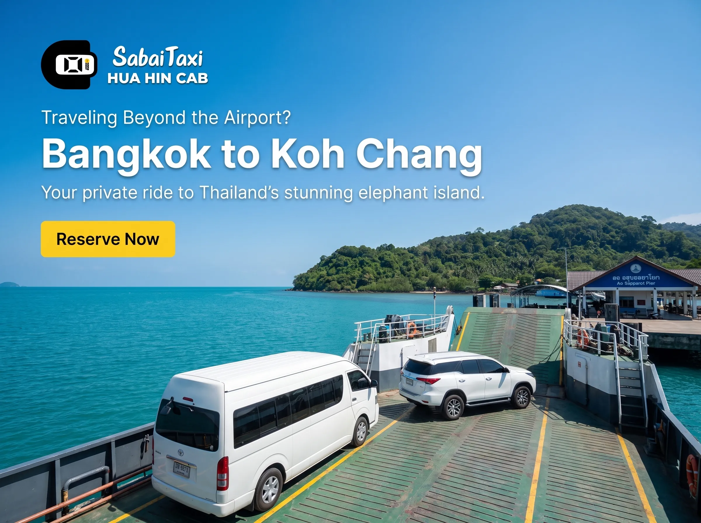 Comfortable and direct private transport from Bangkok to Koh Chang for a relaxing island holiday.