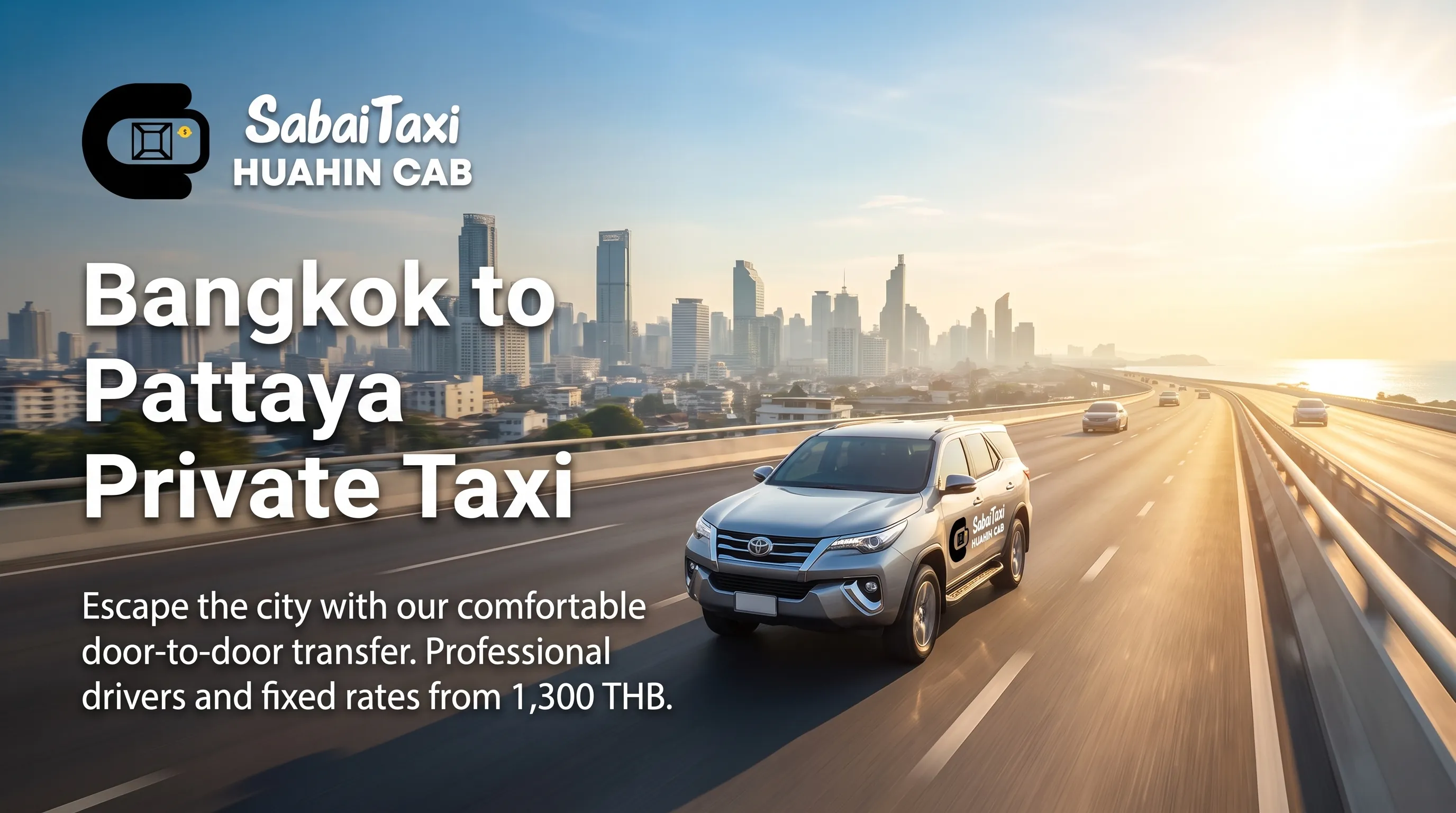 Comfortable private taxi from Bangkok to Pattaya. Book your Pattaya taxi service for a smooth city-to-beach transfer.