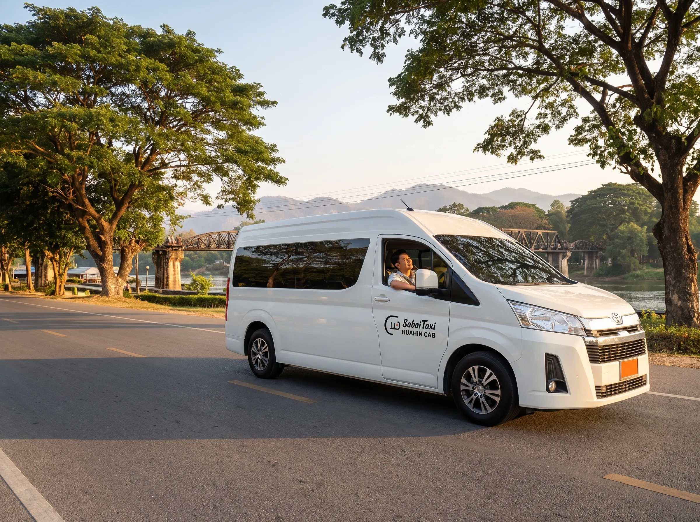 Enjoy a smooth and relaxing private taxi journey from Bangkok to Kanchanaburi's tranquil provincial scenery with Sabai Taxi.