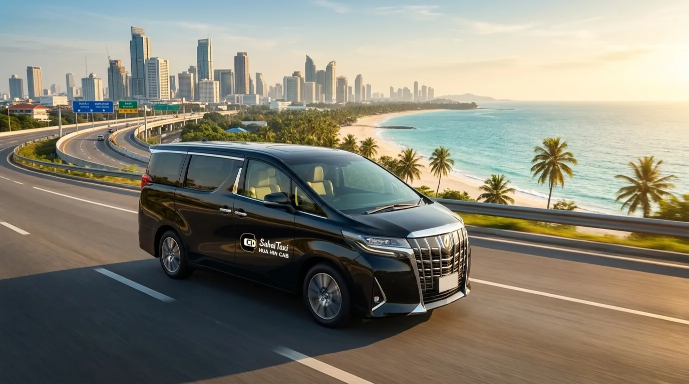 Luxury VIP minivan providing comfortable private taxi transfers from Bangkok to the beautiful coastal town of Ban Krut.