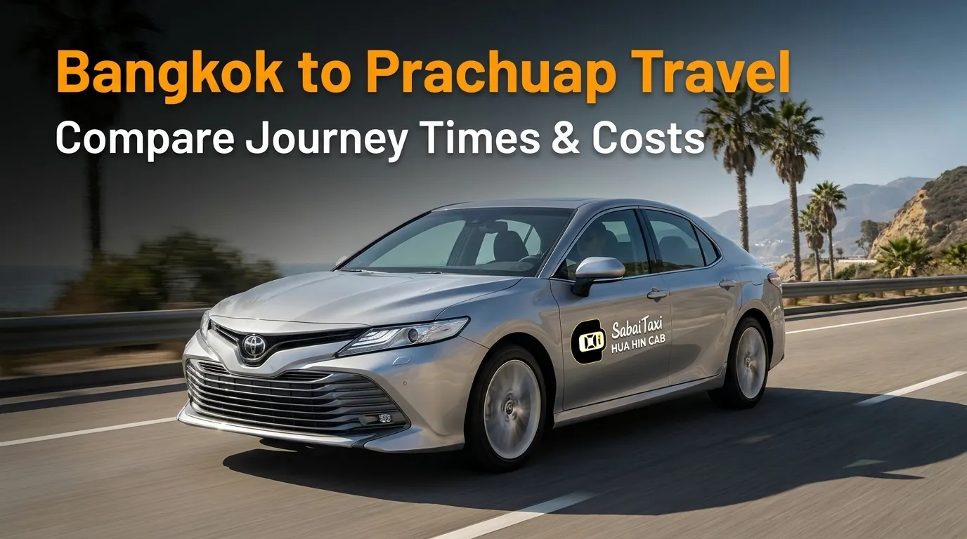 Comprehensive comparison of travel times and costs for getting from Bangkok to Prachuap Khiri Khan, featuring a Toyota Camry.