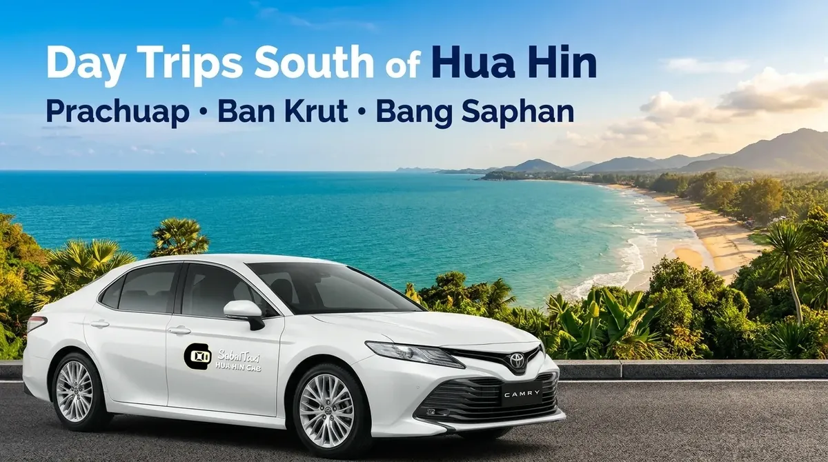 Discover the best day trips south of Hua Hin, exploring Prachuap Khiri Khan, Ban Krut, and Bang Saphan in a comfortable Toyota Camry.