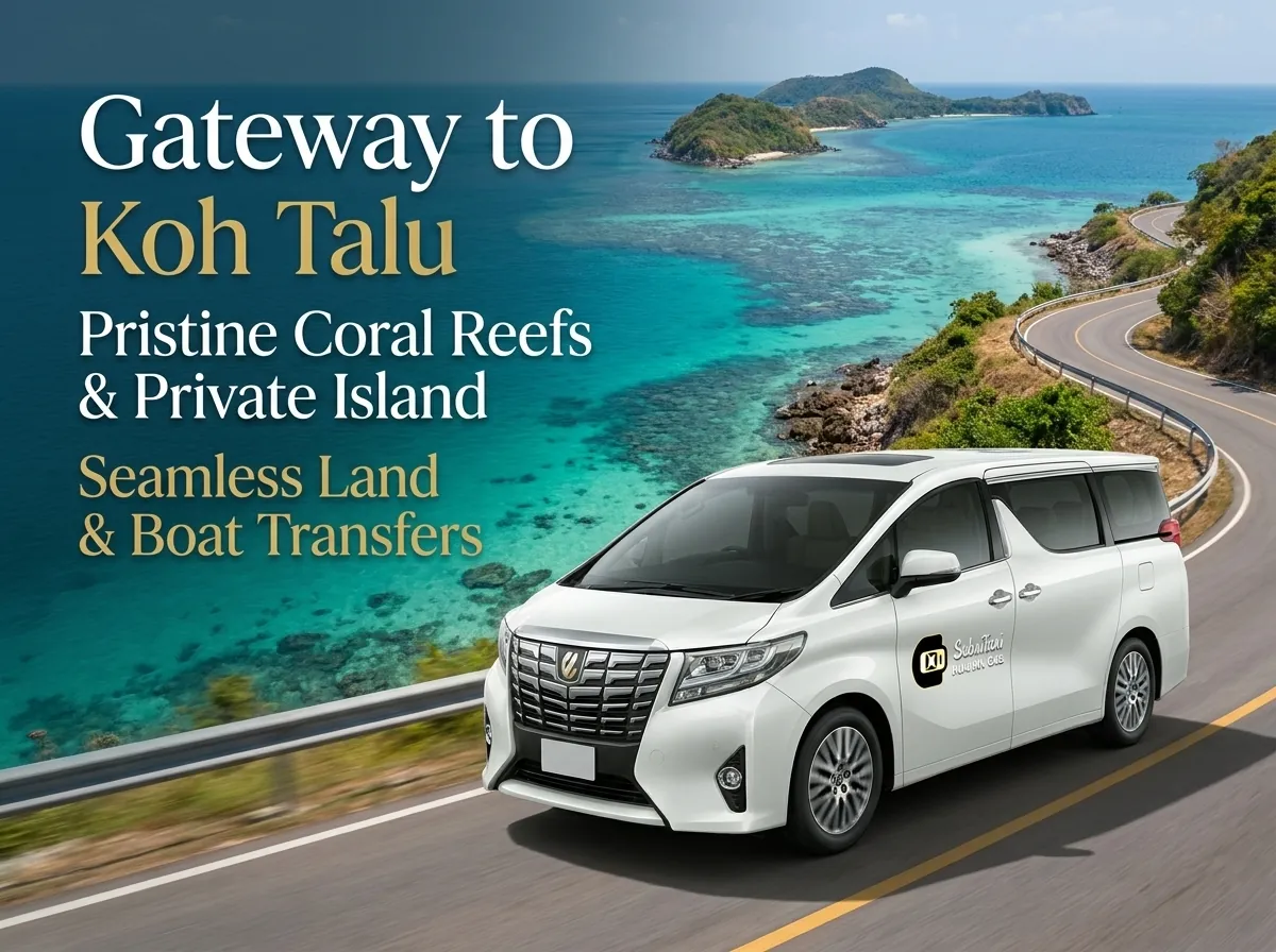 Seamless taxi and boat transfer service from Hua Hin to the stunning private island of Koh Talu.