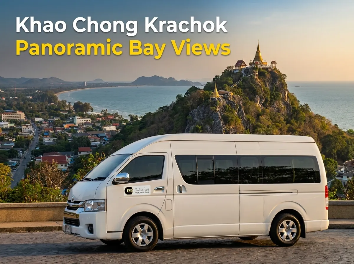 VIP minivan taxi service to Khao Chong Krachok offering panoramic bay views in Prachuap Khiri Khan.