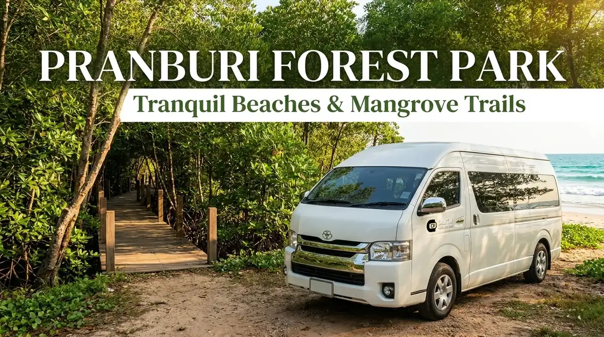VIP Toyota Commuter minivan providing taxi services to Pranburi Forest Park and its tranquil beaches.